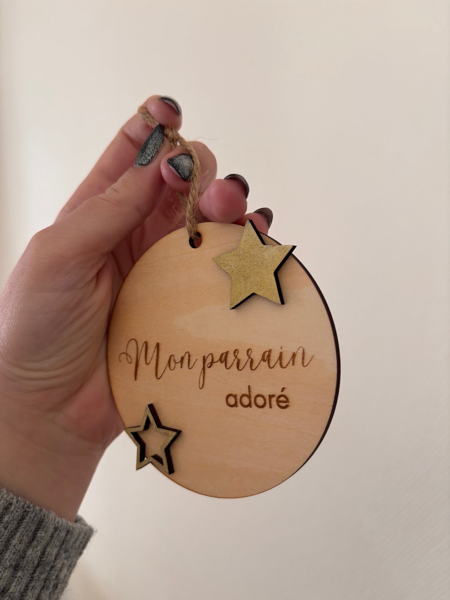 Suspension Mon parrain adoré étoiles dorées