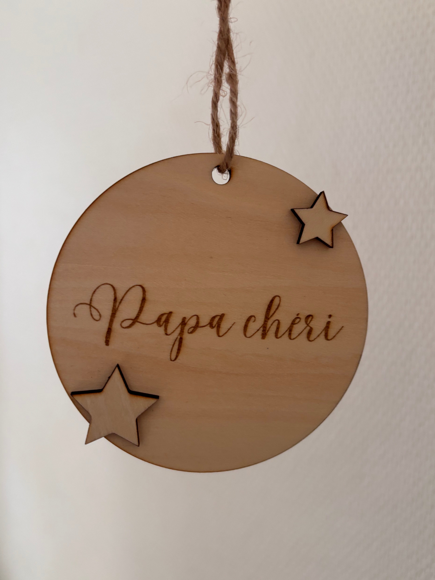 Suspension bois Noël Papa chéri