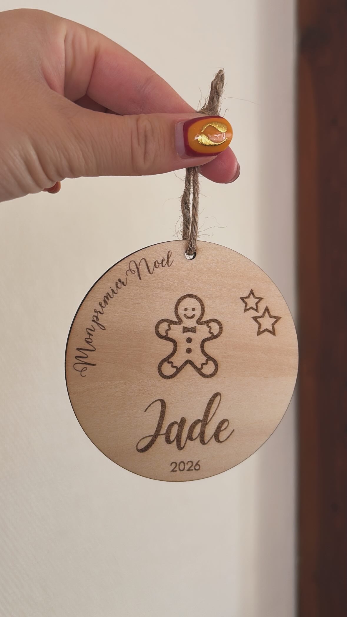Suspension pain épice Mon premier Noël prénom personnalisé