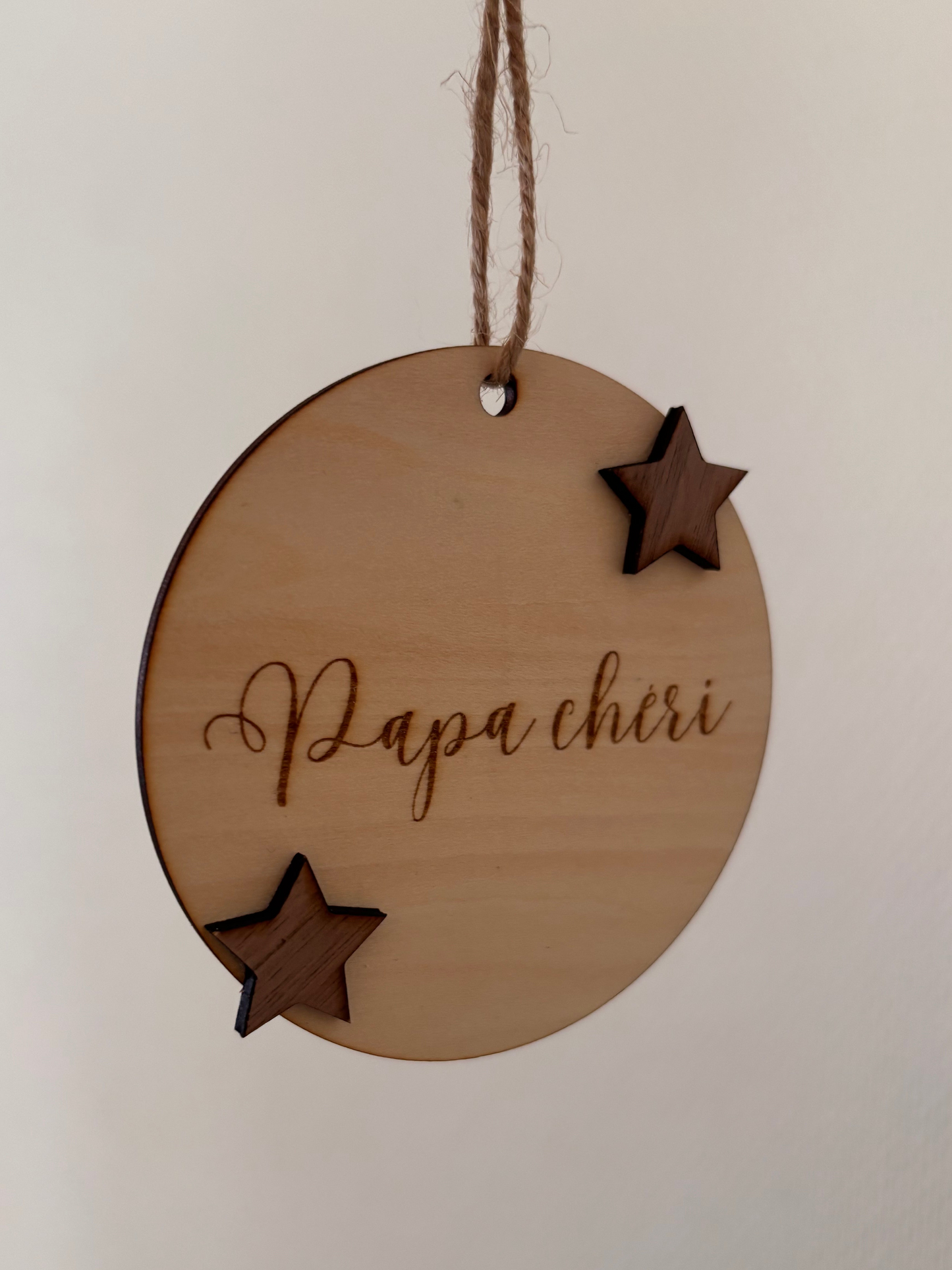 Suspension bois Noël Papa chéri