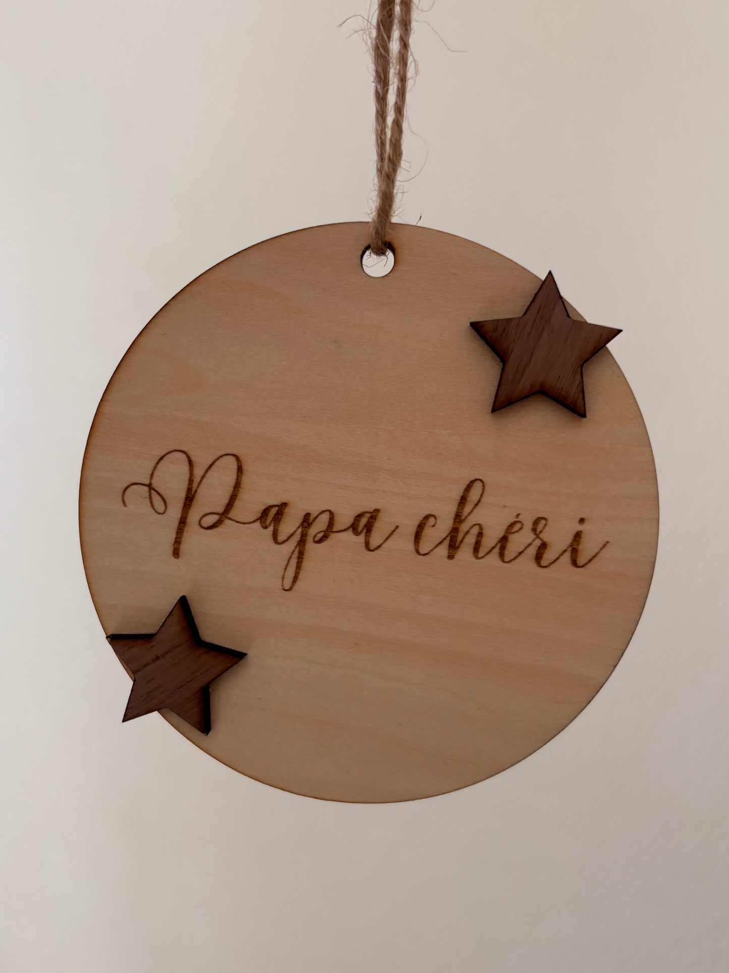 Suspension bois Noël Papa chéri