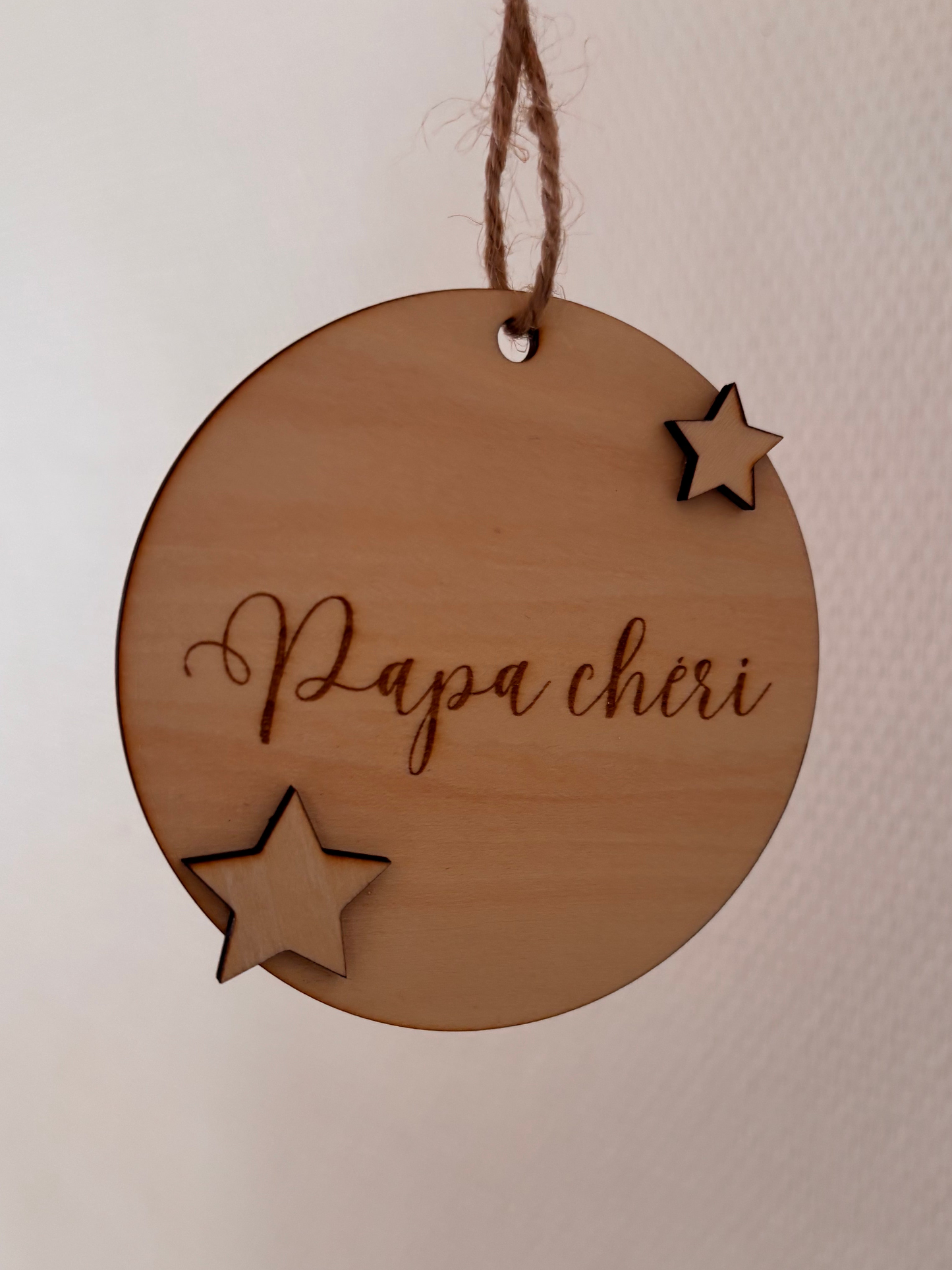 Suspension bois Noël Papa chéri