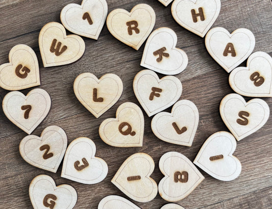 Magnet coeur personnalisé lettre ou chiffre
