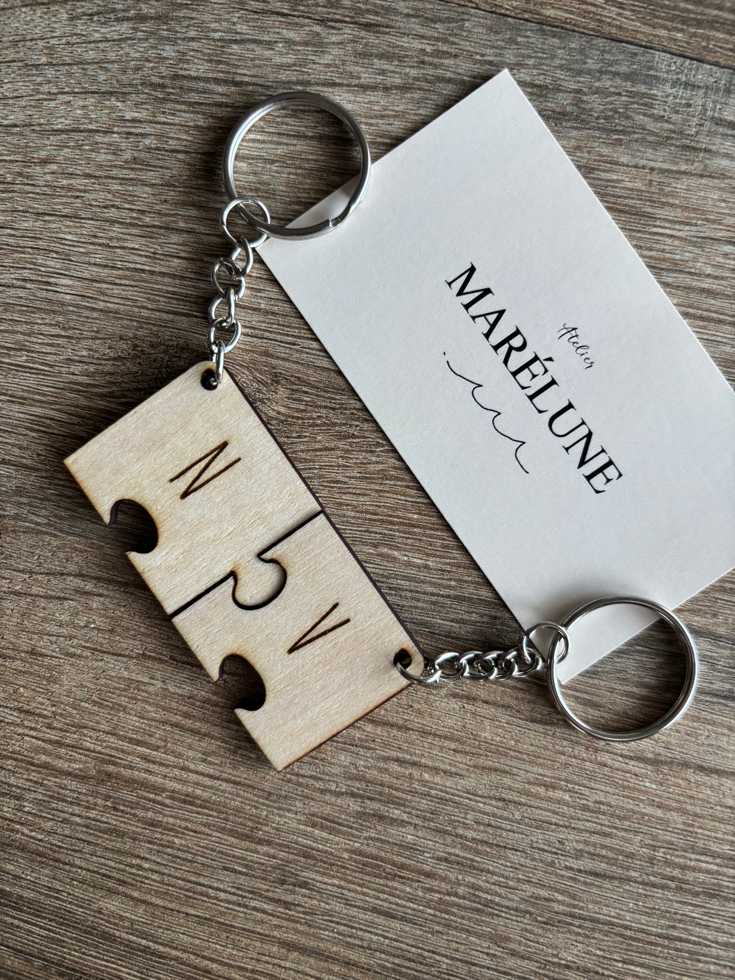 Portes-clés puzzle lettres personnalisées couple amitié