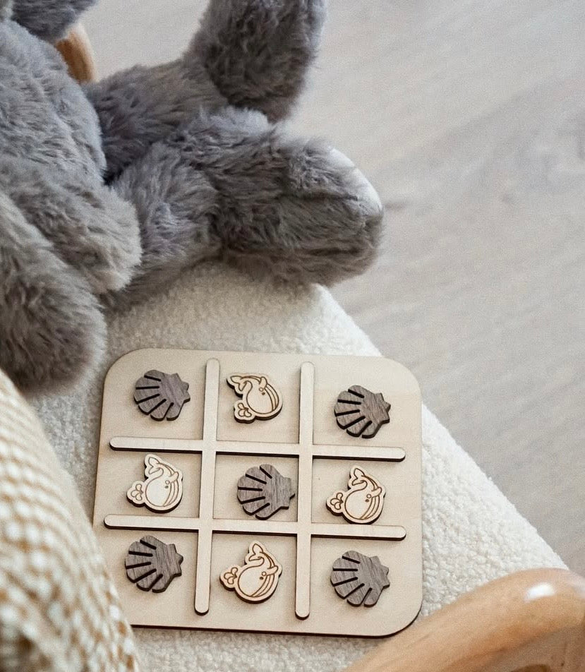 Jeu TIC TAC TOE en bois formes personnalisées