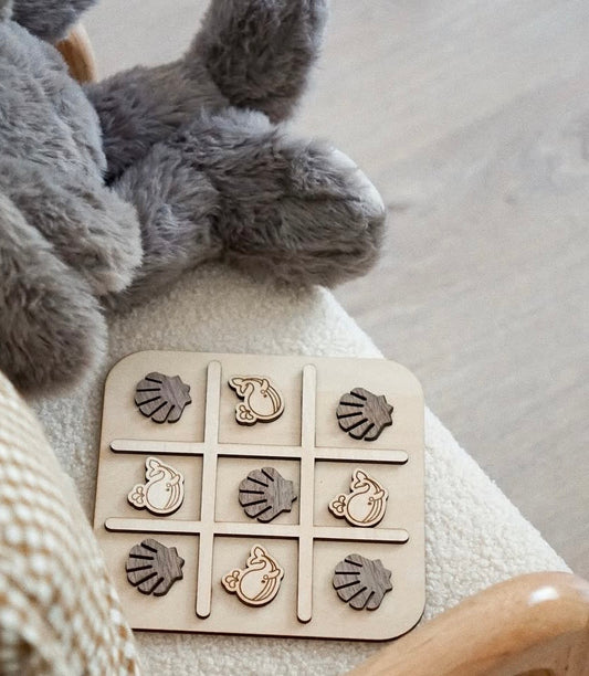 Jeu TIC TAC TOE en bois formes personnalisées